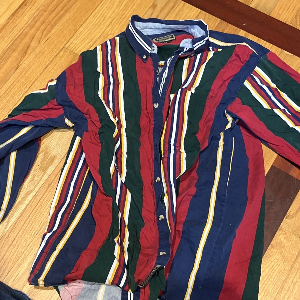 Colorful Striped Men's Button Down Shirt